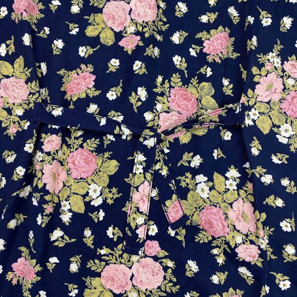 Jessica Scott VTG Floral Button Up Fitted Vest Tie Back Womens Small 90s Blue - Picture 8 of 12